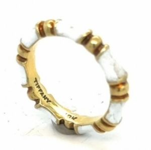 18K Tiffany Bridal White and Gold Inspired Wedding Band 💒